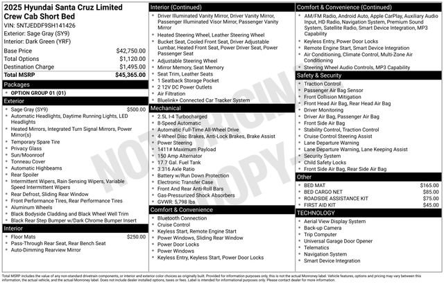 New 2025 Hyundai Santa Cruz Limited AWD/4WD image 25