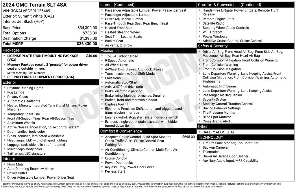 Certified 2024 GMC Terrain SLT AWD/4WD image 37