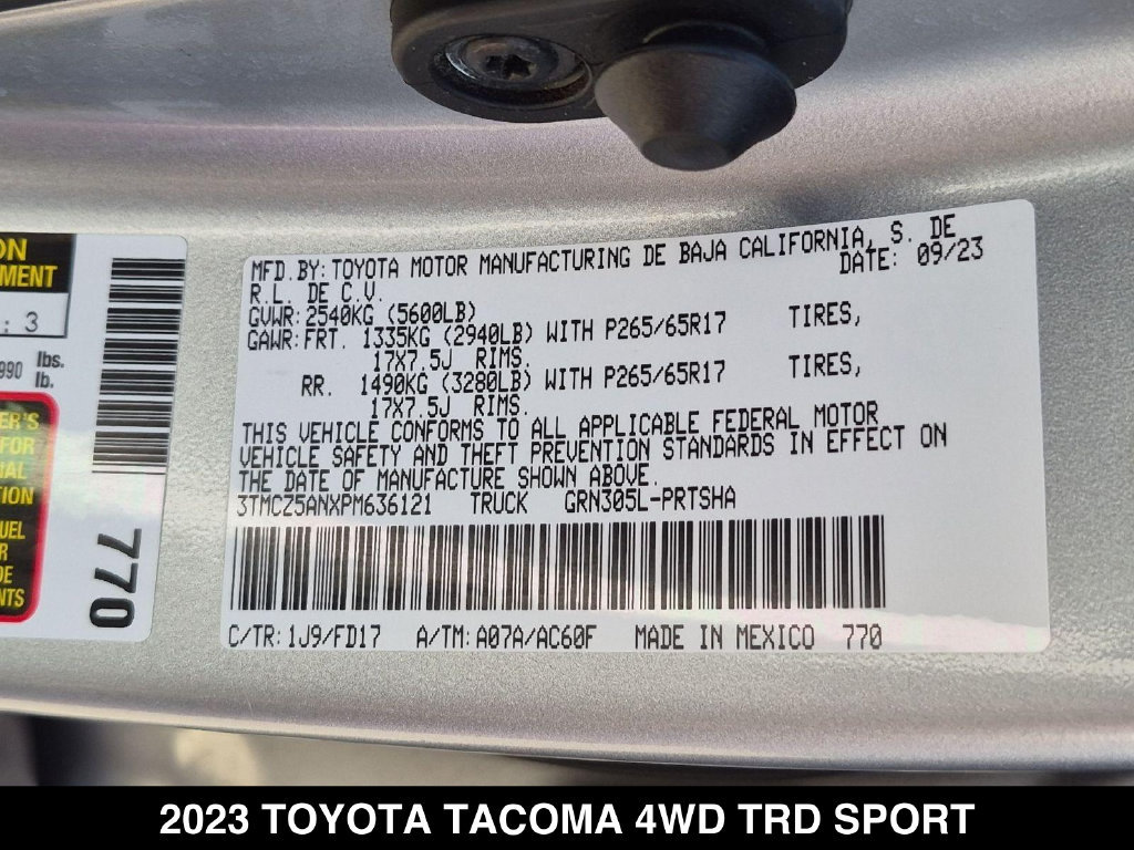 Used 2023 Toyota Tacoma TRD Sport w/ Black Out Package (TMS) AWD/4WD image 24
