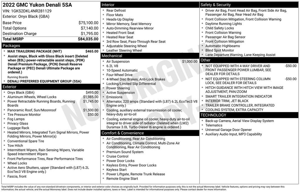 Certified 2022 GMC Yukon Denali w/ Max Trailering Package image 16