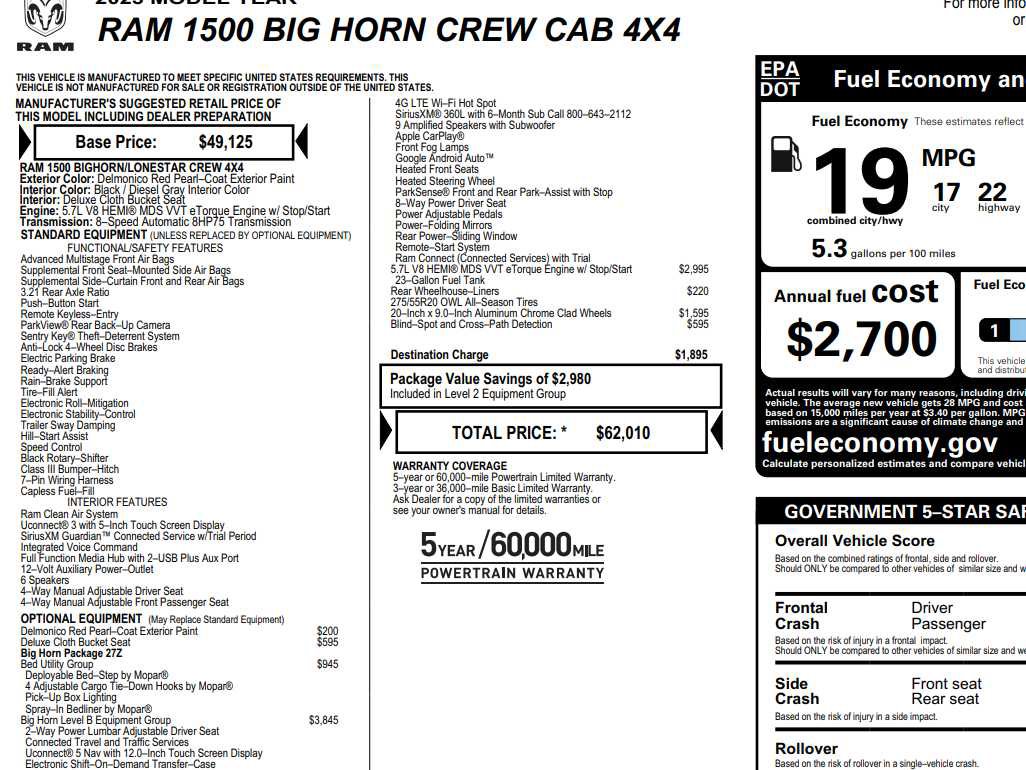 Used 2023 RAM 1500 Big Horn AWD/4WD image 2