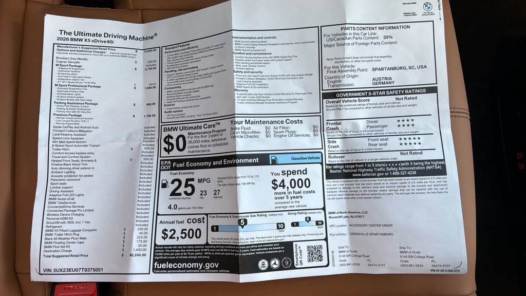 New 2026 BMW X5 xDrive40i w/ M Sport Package image 11