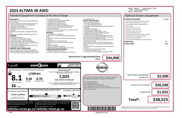 Used 2023 Nissan Altima 2.5 SR AWD/4WD image 6