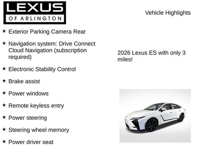 New 2026 Lexus ES 500e w/ Convenience Package AWD/4WD image 8
