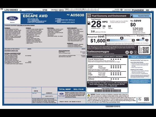 Used 2023 Ford Escape Active AWD/4WD image 38