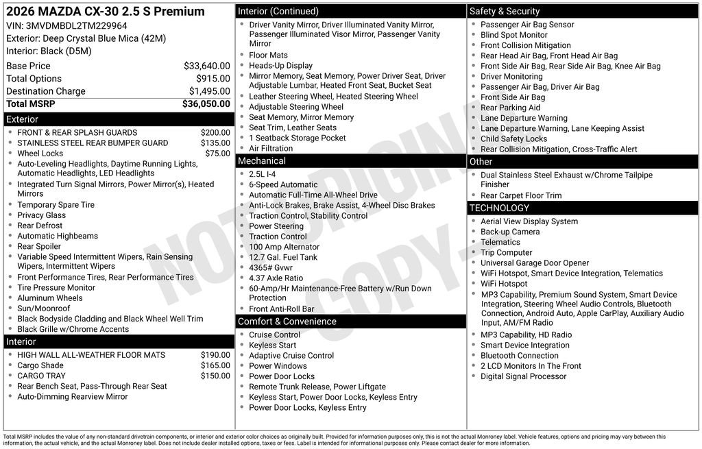 New 2026 MAZDA CX-30 AWD 2.5 S w/ Premium Package image 7