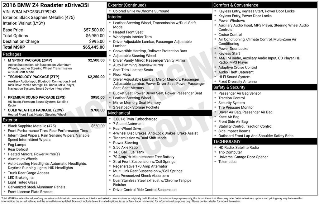 Used 2016 BMW Z4 sDrive35i image 7