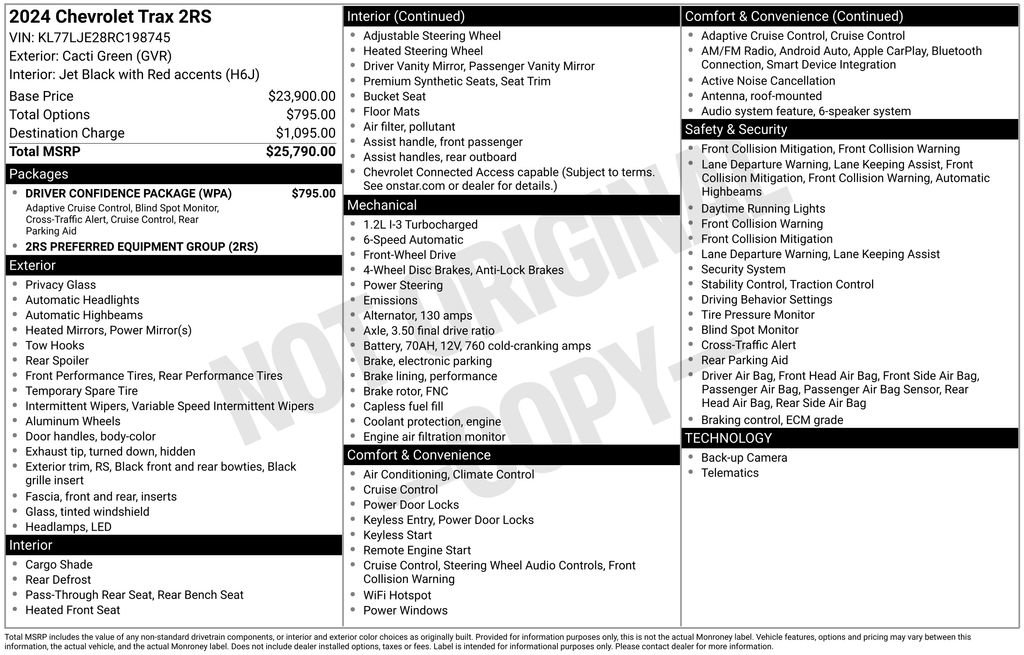 Certified 2024 Chevrolet Trax RS w/ Driver Confidence Package FWD image 3