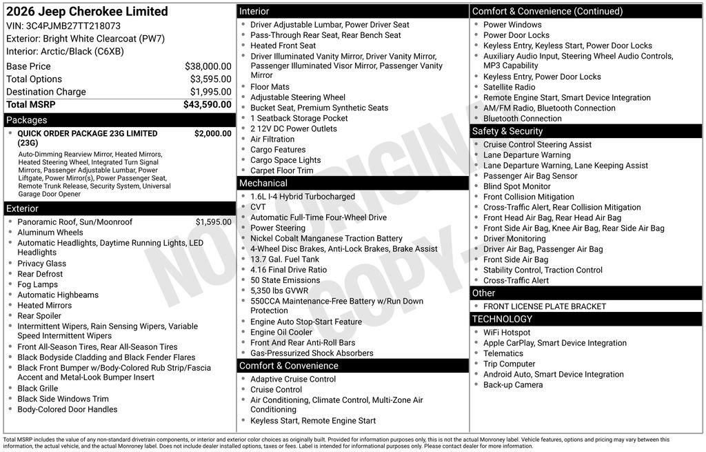 New 2026 Jeep Cherokee Limited image 39