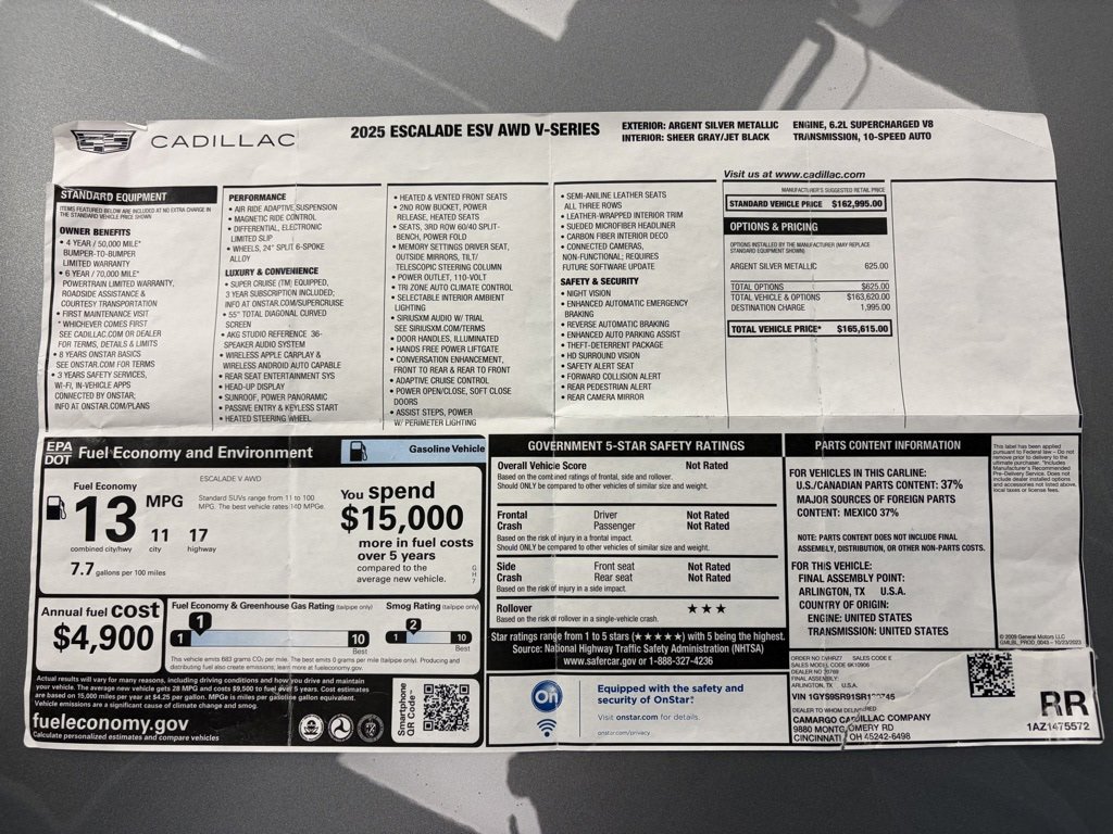 Used 2025 Cadillac Escalade ESV V image 6