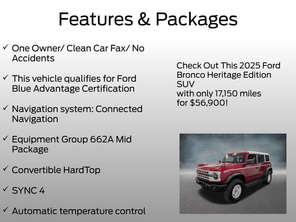 Used 2025 Ford Bronco Heritage Edition AWD/4WD image 4