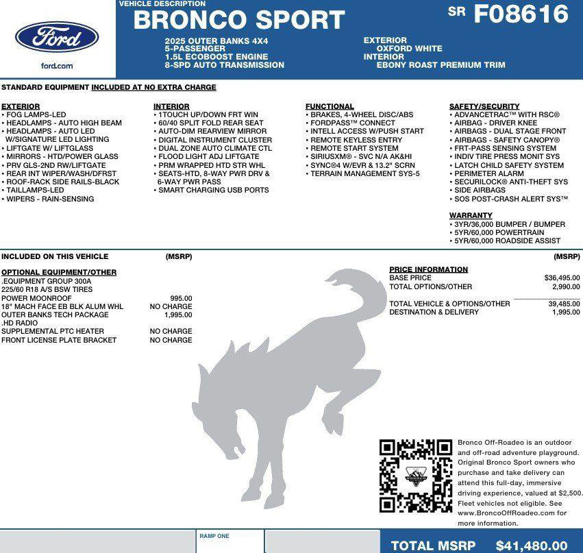 New 2025 Ford Bronco Sport Outer Banks w/ Outer Banks Tech Package+ image 2
