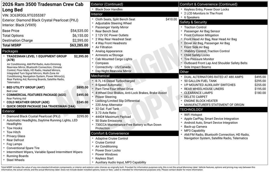 New 2026 RAM 3500 Tradesman AWD/4WD image 29