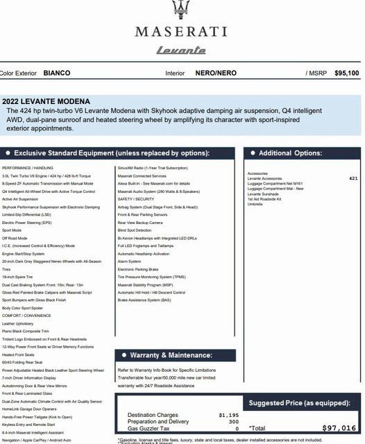 Certified 2022 Maserati Levante Modena image 2
