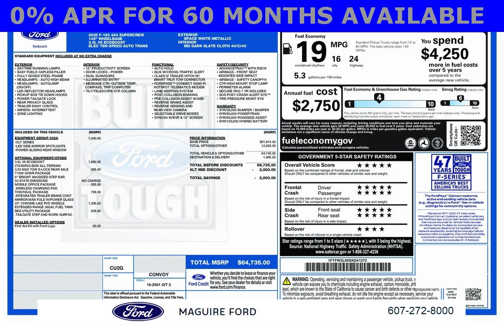 New 2025 Ford F150 XLT w/ Equipment Group 302A MID image 2