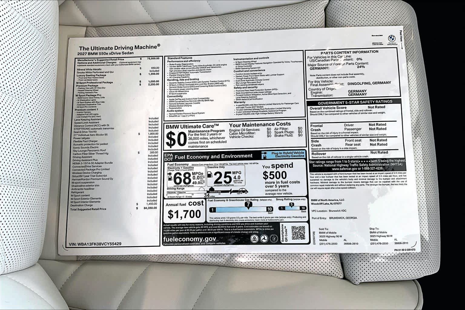 New 2027 BMW 550e xDrive w/ Premium Package AWD/4WD image 20