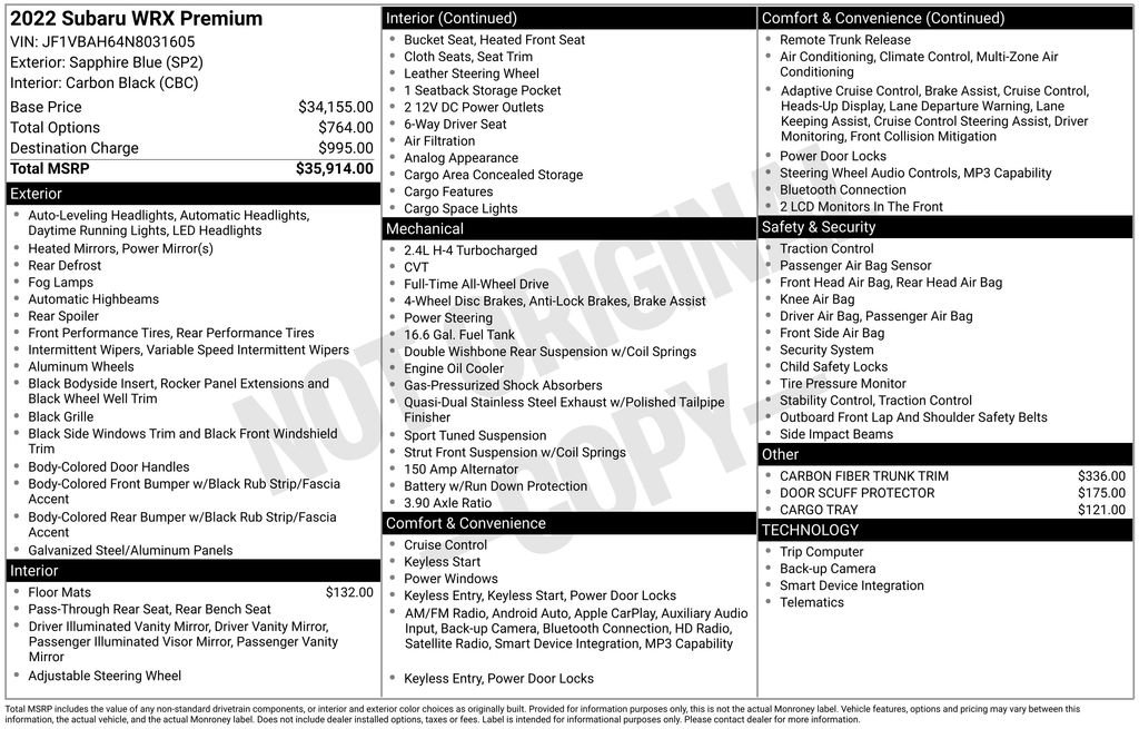 Used 2022 Subaru WRX Premium image 3