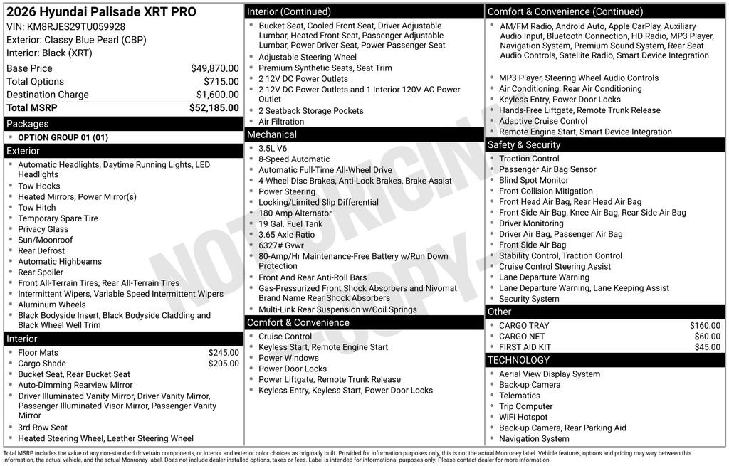 New 2026 Hyundai Palisade XRT Pro AWD/4WD image 25