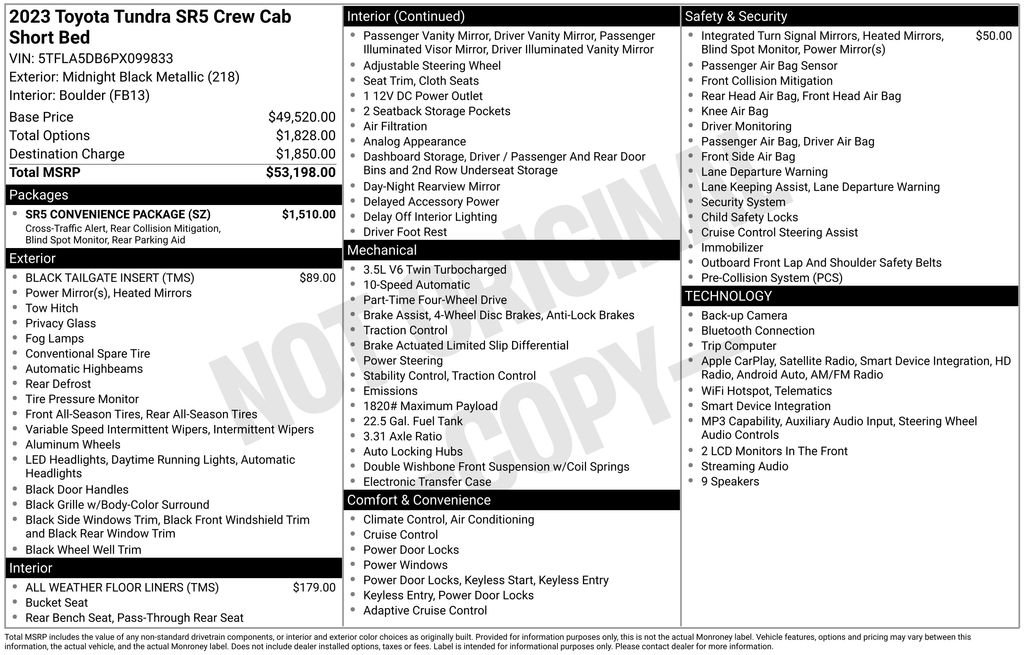 Used 2023 Toyota Tundra SR5 w/ SR5 Convenience Package AWD/4WD image 48