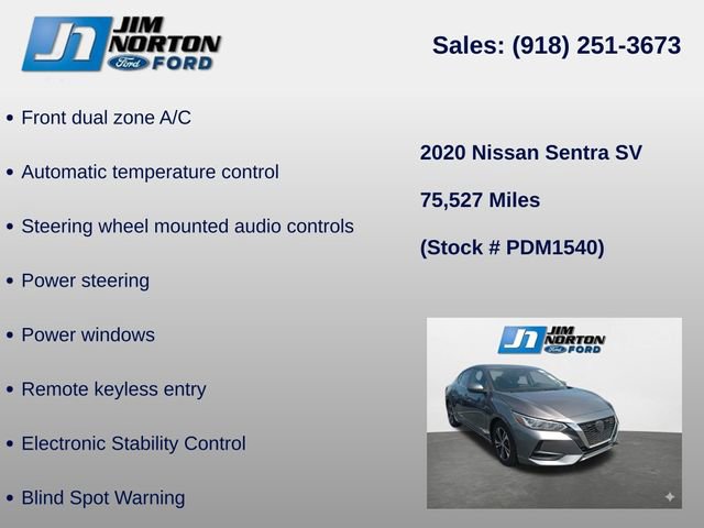 Used 2020 Nissan Sentra SV w/ Electronics Package image 14