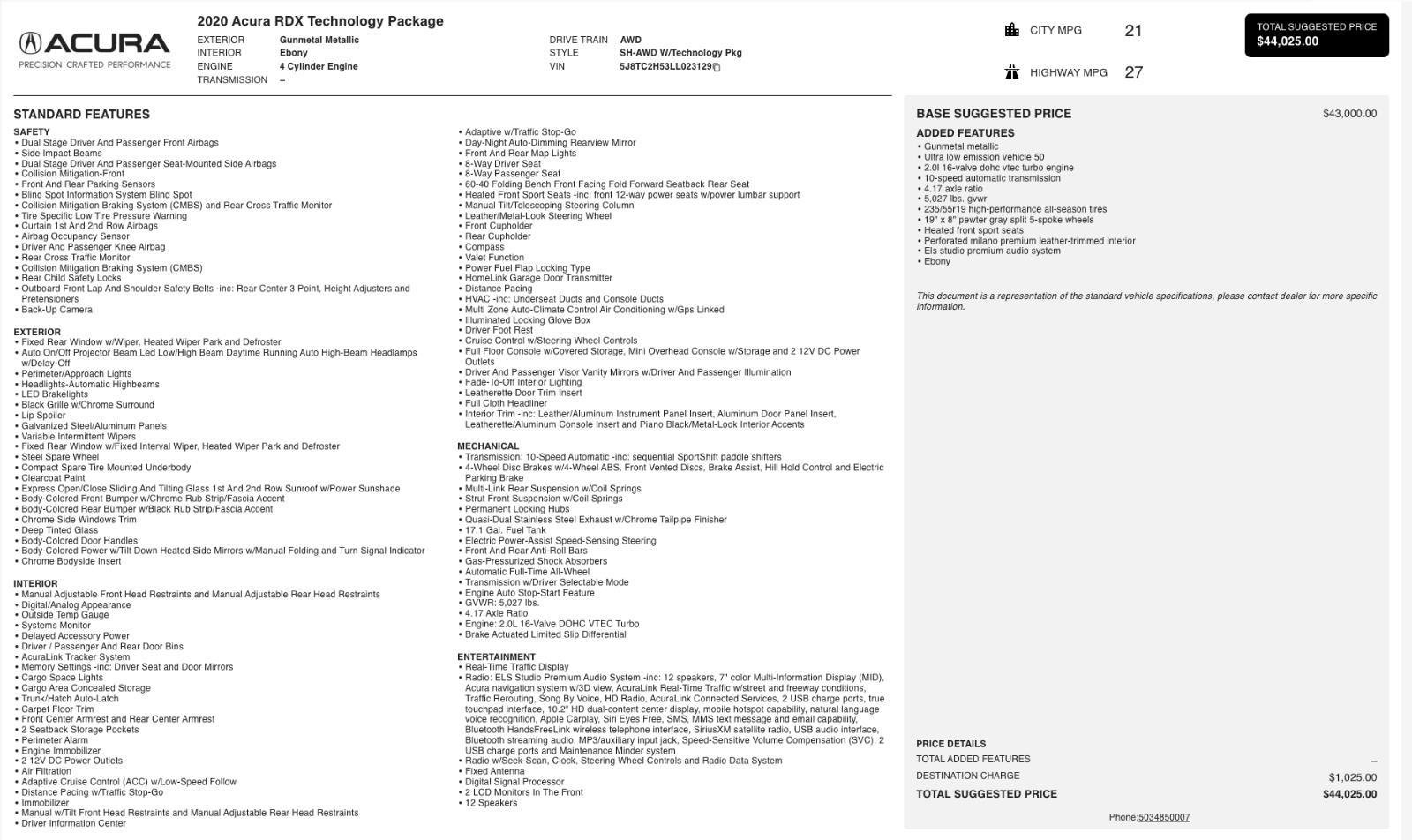 Used 2020 Acura RDX AWD w/ Technology Package image 5
