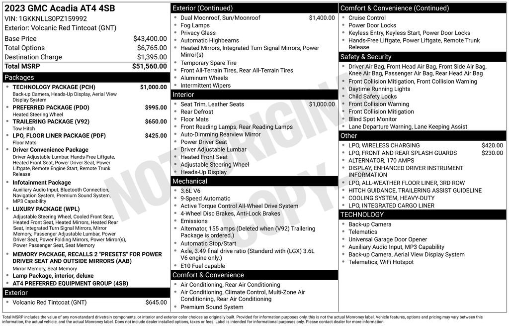 Certified 2023 GMC Acadia AT4 w/ Technology Package AWD/4WD image 6