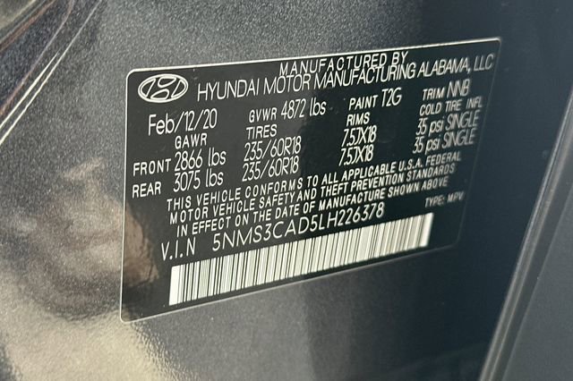 Used 2020 Hyundai Santa Fe SEL w/ Convenience + Premium Package image 28