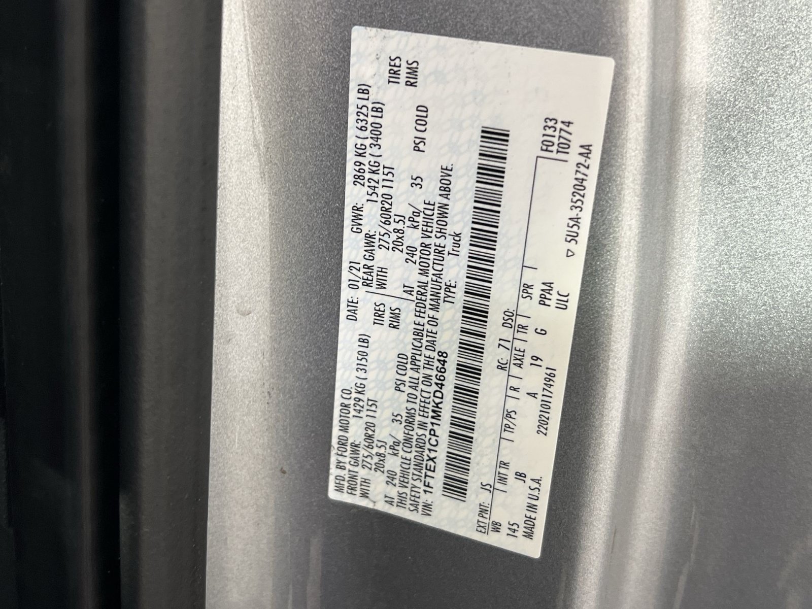 Used 2021 Ford F150 XL w/ Equipment Group 101A High RWD image 29