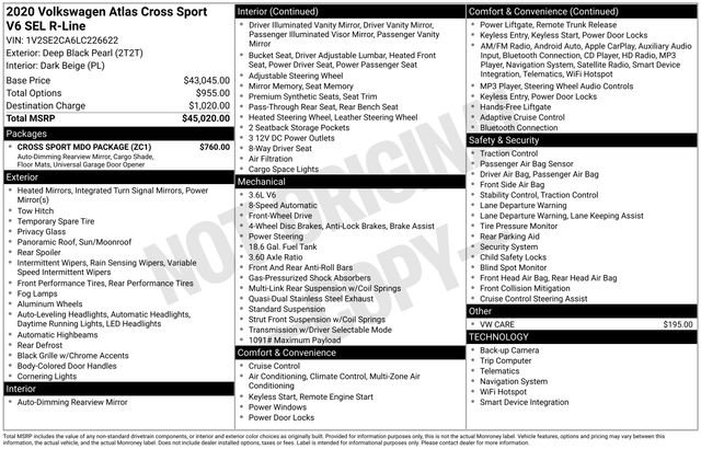 Used 2020 Volkswagen Atlas Cross Sport SEL R-Line w/ Cross Sport MDO Package image 29