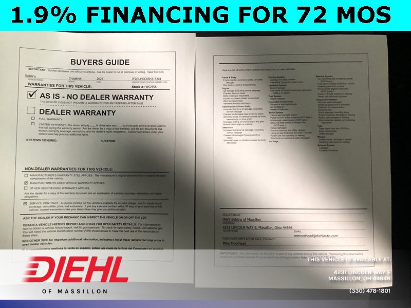 Used 2025 Subaru Crosstrek 2.0i Premium image 33