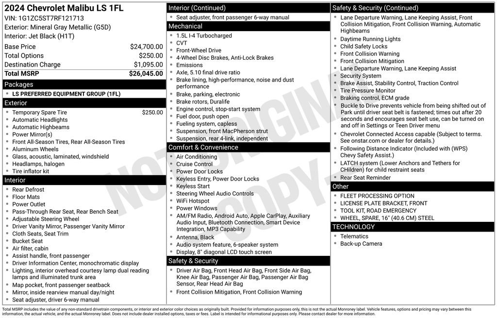 Used 2024 Chevrolet Malibu LS image 2