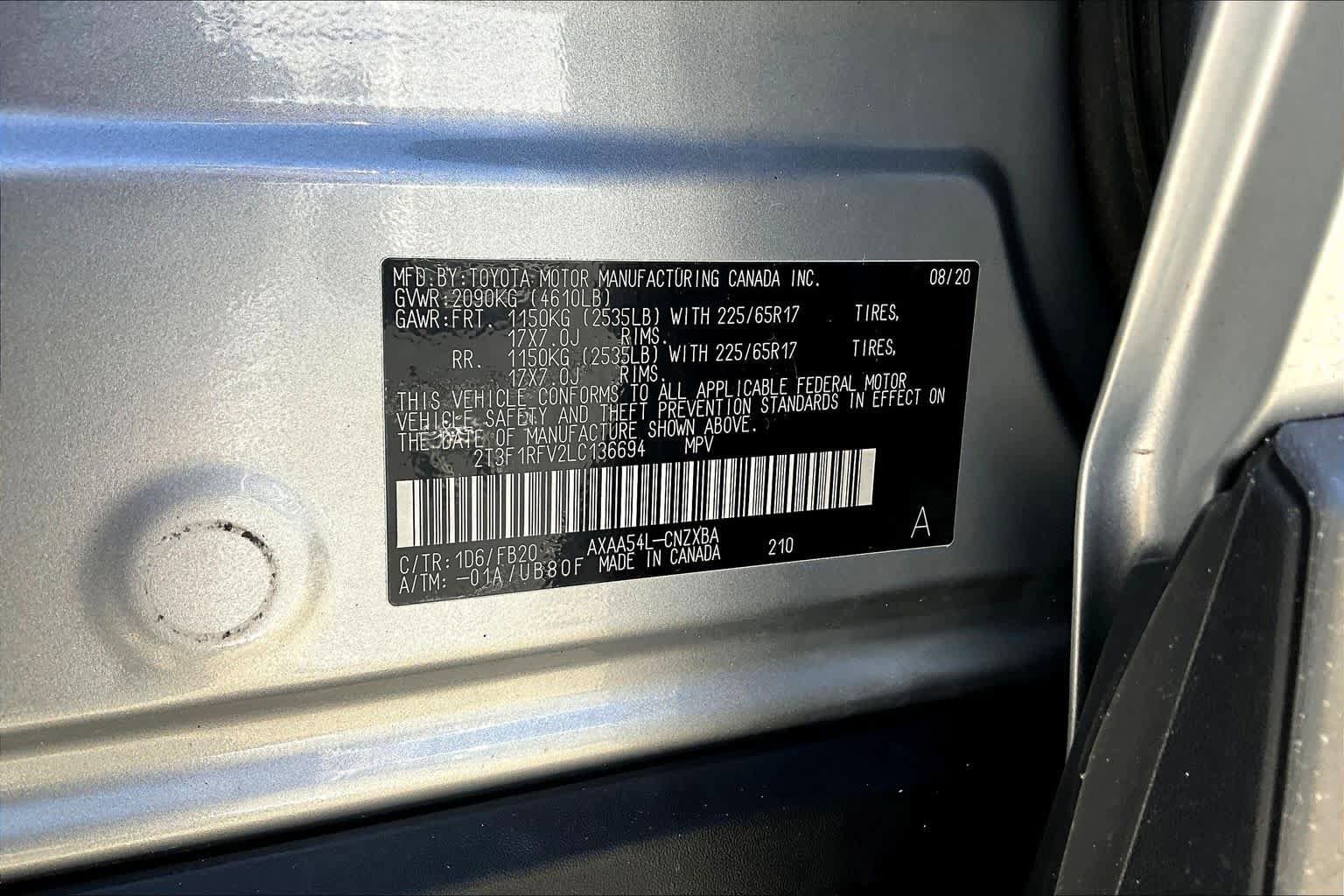 Used 2020 Toyota RAV4 LE w/ All Weather Liner Package AWD/4WD image 34