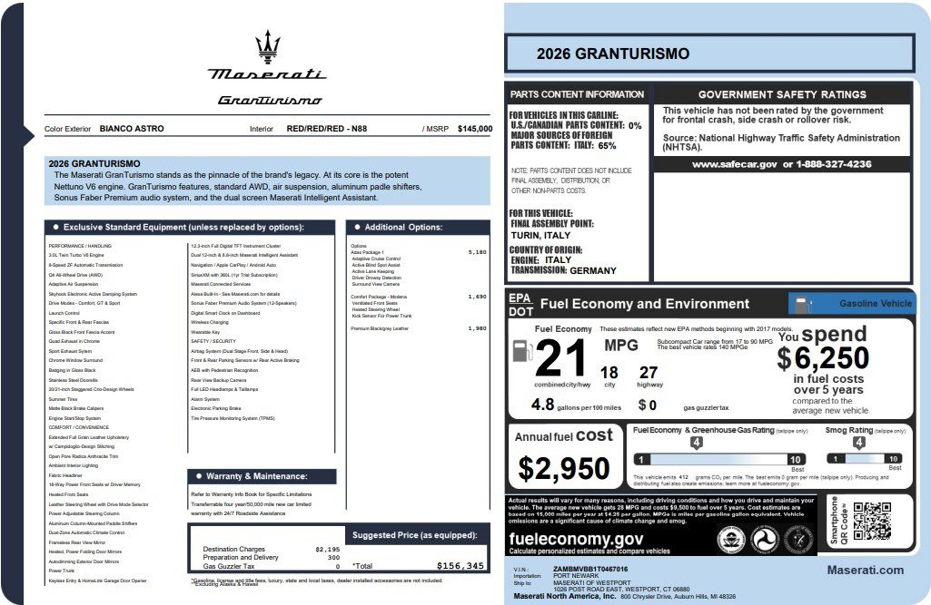 New 2026 Maserati GranTurismo Modena AWD/4WD image 23