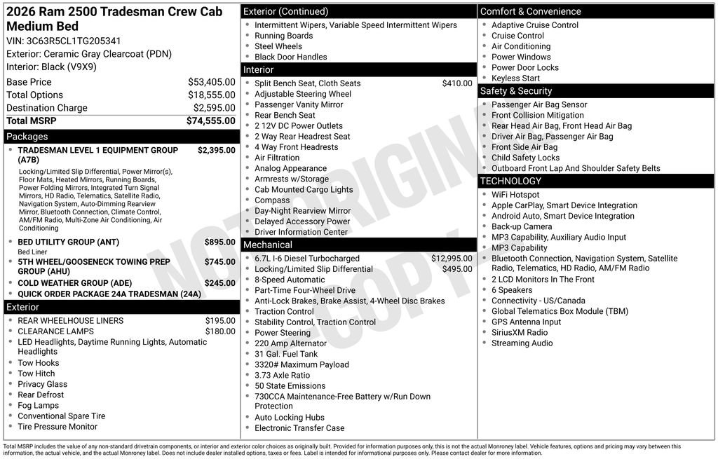 New 2026 RAM 2500 Tradesman AWD/4WD image 6