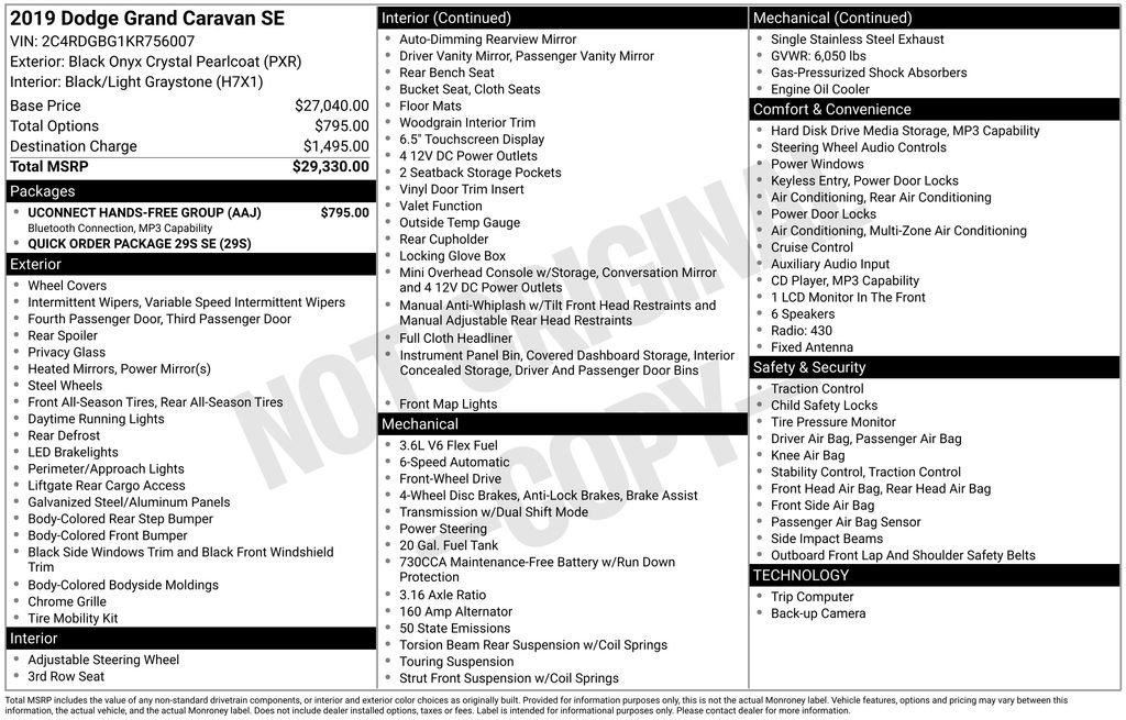 Used 2019 Dodge Grand Caravan SE w/ UConnect Hands-Free Group FWD image 30