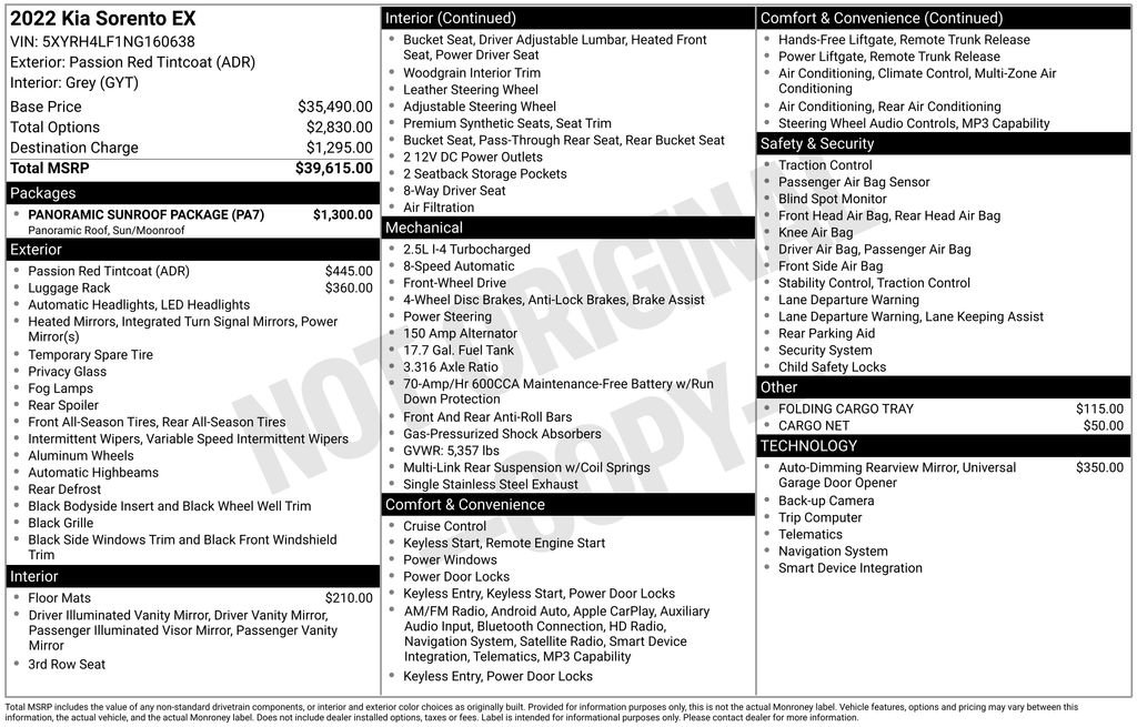 Used 2022 Kia Sorento EX w/ Panoramic Sunroof Package image 44