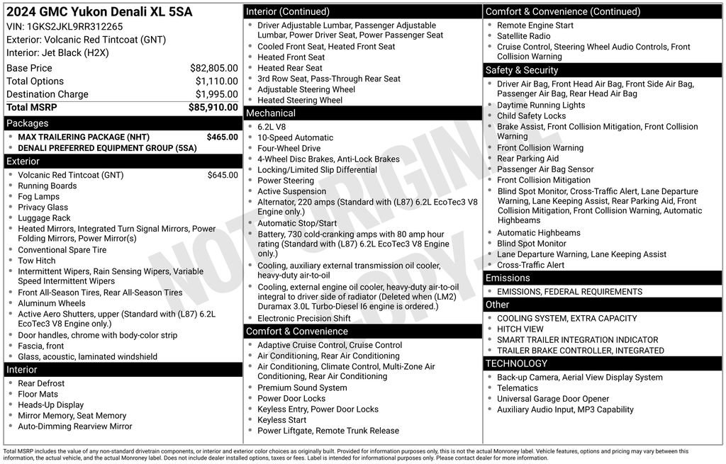 Used 2024 GMC Yukon XL Denali w/ Max Trailering Package image 6