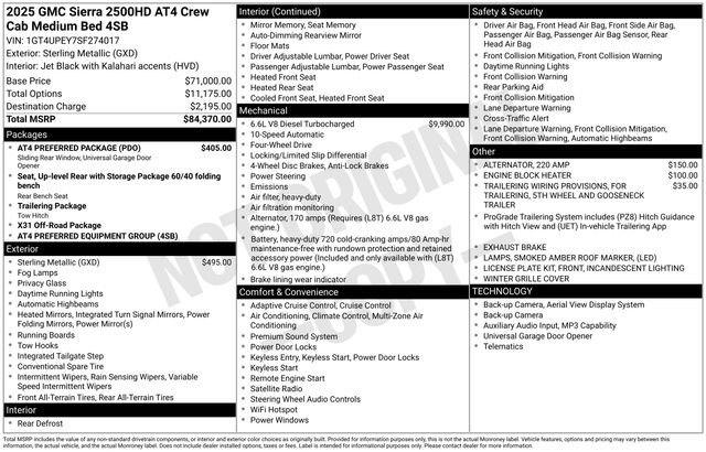 Certified 2025 GMC Sierra 2500 AT4 w/ AT4 Preferred Package AWD/4WD image 16