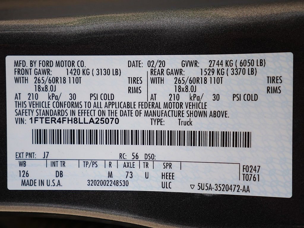 Used 2020 Ford Ranger Lariat w/ Trailer Tow Package AWD/4WD image 70