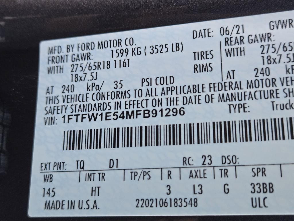 Used 2021 Ford F150 Lariat w/ Equipment Group 502A High image 35