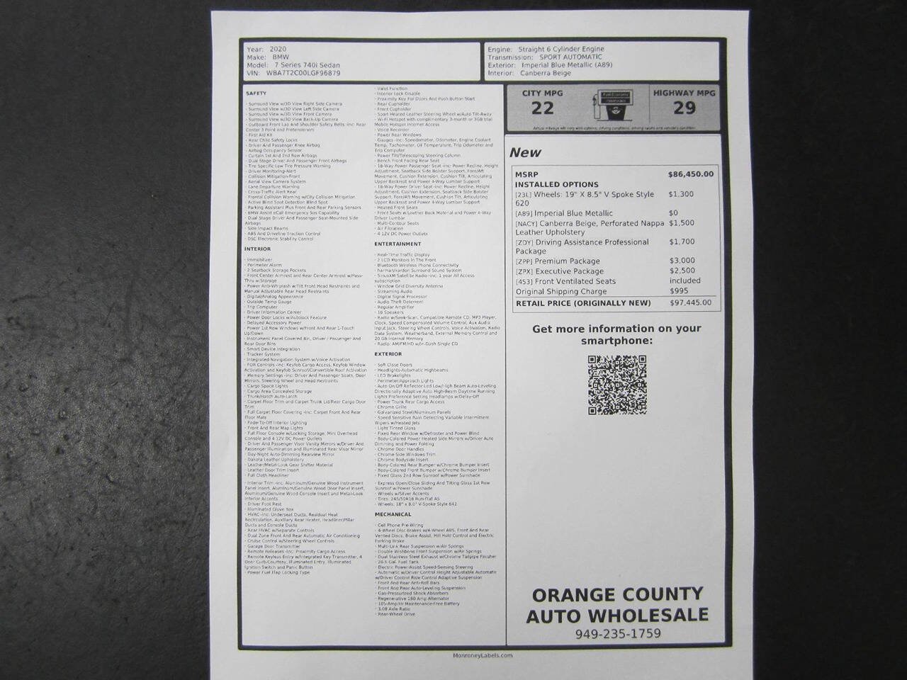 Used 2020 BMW 740i w/ Premium Package RWD image 44