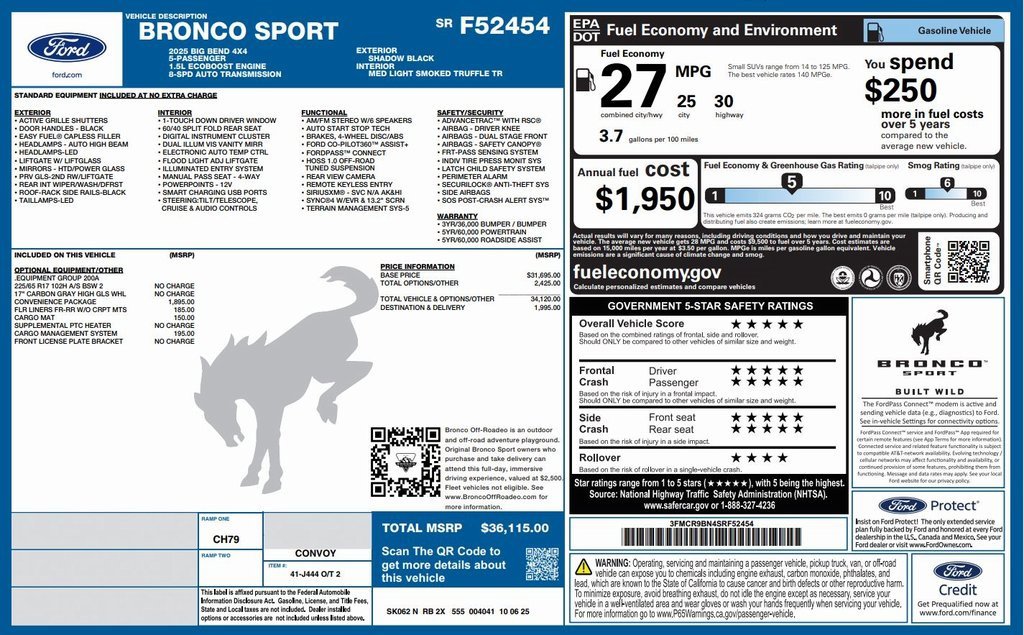 New 2025 Ford Bronco Sport Big Bend w/ Convenience Package image 2