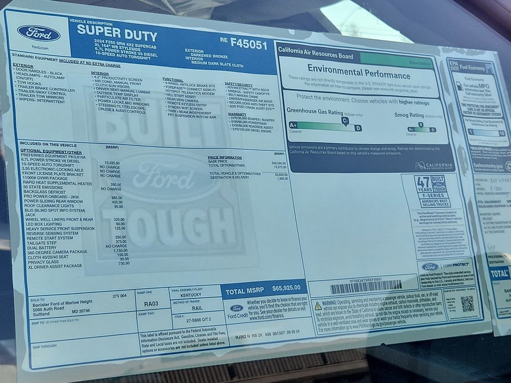 New 2024 Ford F350 XL w/ 360-Degree Camera Package RWD image 11