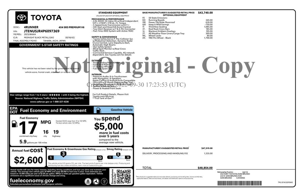 Used 2023 Toyota 4Runner SR5 Premium w/ Moonroof Package AWD/4WD image 5
