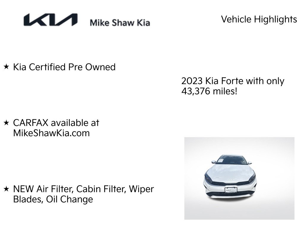 Certified 2023 Kia Forte LXS w/ LXS Technology Package FWD image 7