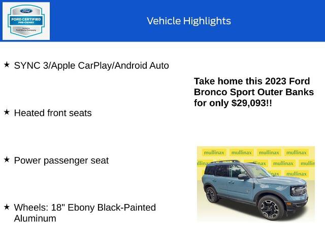 Certified 2023 Ford Bronco Sport Outer Banks AWD/4WD image 19