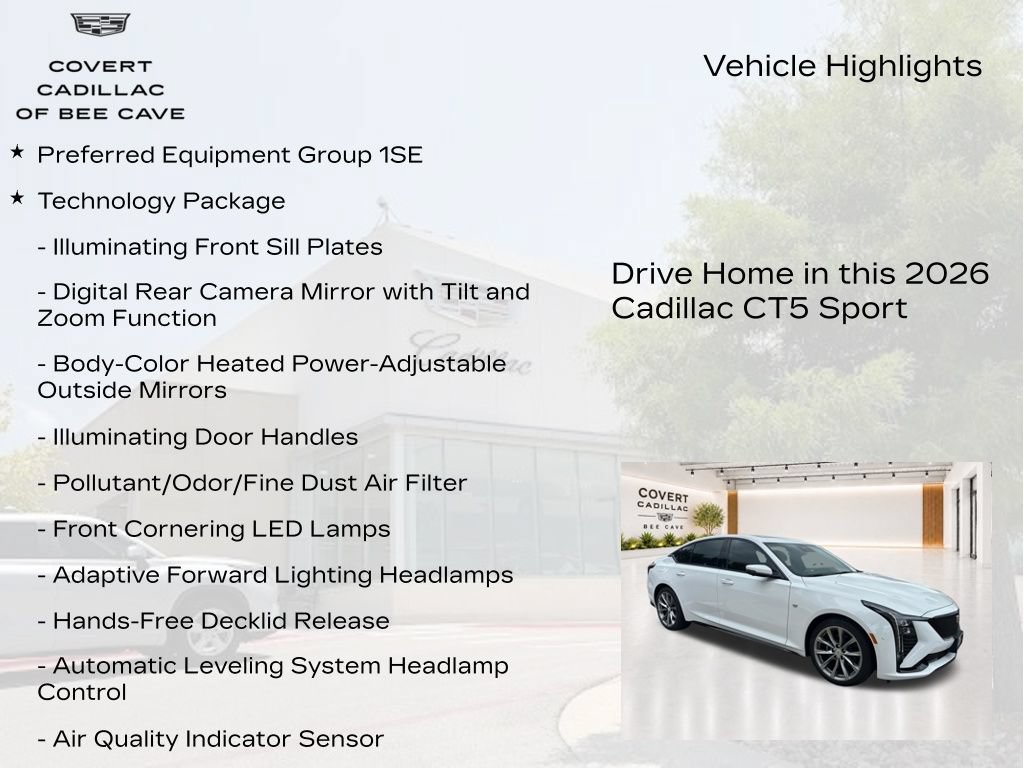 New 2026 Cadillac CT5 Sport w/ Platinum Package RWD image 6