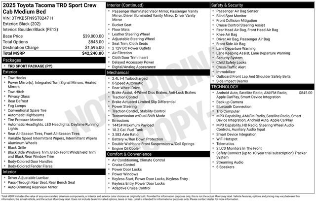 Used 2025 Toyota Tacoma TRD Sport RWD image 27