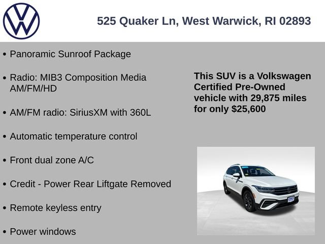 Certified 2023 Volkswagen Tiguan SE w/ Panoramic Sunroof Package AWD/4WD image 7