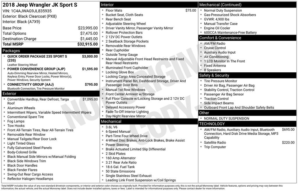 Used 2018 Jeep Wrangler Sport image 7